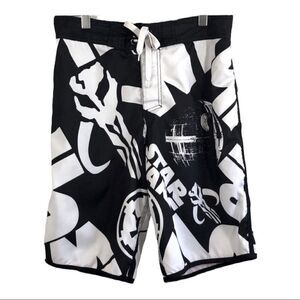 STAR WARS - BLACK & WHITE SWIM TRUNKS B17